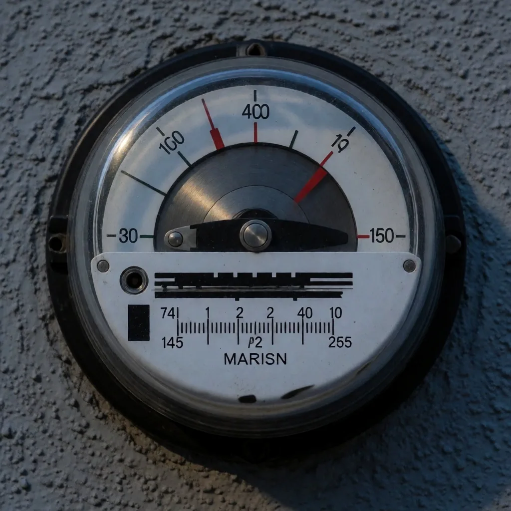 Medidor eléctrico residencial sobre muro de concreto